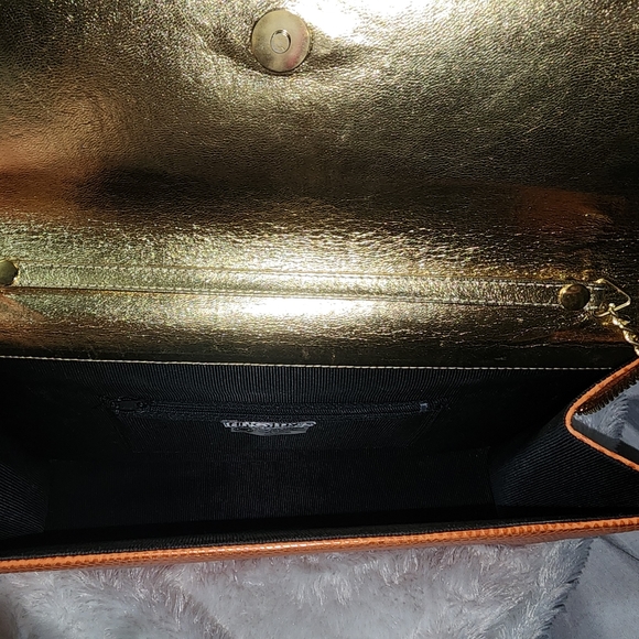 Timothy Hitsman Bag, Vintage, EUC, Snakeskin pattern, Gold Trim,Made in Spain - Picture 11 of 15